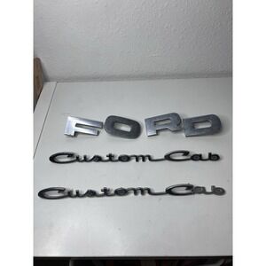 1965 Ford F100 F250 Custom Cab Emblems OEM C5TB Tailgate FORD Letters Vintage